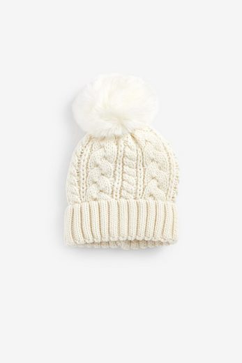 NEXT Bommelmütze Strickmütze mit Zopfmuster und Bommel 1-St mehr Sonderangebot der Fabrik