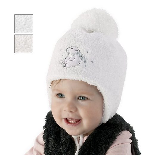 F.P.H. MAJA Fleecemütze Wintermütze Bindemütze Bommelmütze Babymütze mit Fleece gefüttert mehr 50% Rabatt mit kostenlosem Versand