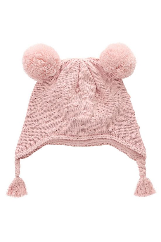 NEXT Erstlingsmütze Gestrickte Trappermütze mit zwei Bommeln, Birthday 1-St mehr Meist gekauft