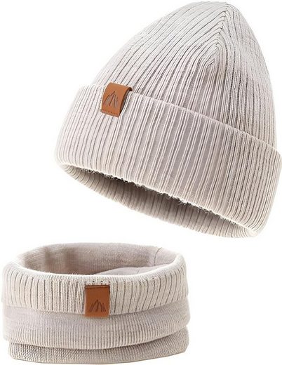 DIYARTS Beanie (Vielseitiges Baby-Set, Kindermütze, 2-St., Kuschelige Eleganz für Kleine, Kinder) Leicht & Atmungsaktiv, Doppellagiges Acryl-Design, Wintermütze mehr Muttertagsangebot