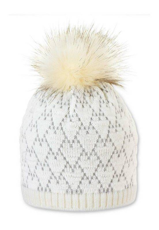 STERNTALER® Strickmütze Strickmütze (1-St) Kinder Strickmütze - Baby Mütze mit Kunstfell-Pompon, gefüttert - Baby Strickhut Gefütterte für Kinder mit Kunstfell - Wintermütze Baby mit Herzmuster mehr Jubiläumsangebot