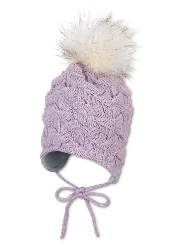 STERNTALER® Strickmütze Strickmütze (1-St., Strick Beanie für Kinder gefüttert mit Baumwollfleece) Mütze mit Kunstfell-Pompon gefüttert mit Fleece mehr