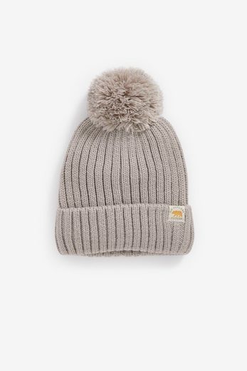 NEXT Bommelmütze Gerippte Strickmütze mit Bommel 1-St mehr VIP-Rabatte