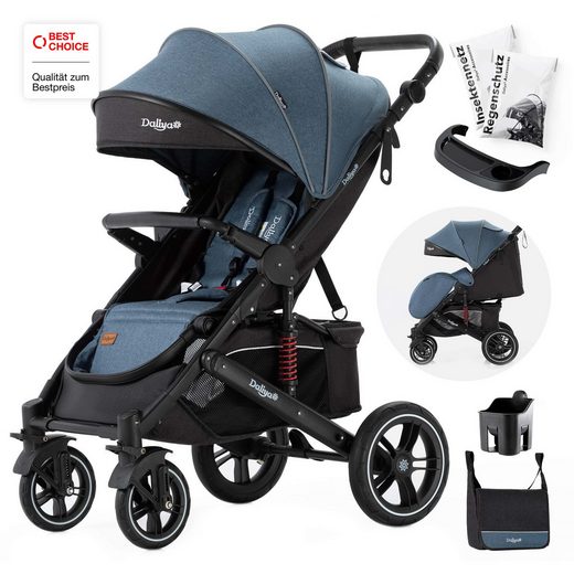 DALIYA® Kinder-Buggy RAPIDY Buggy Kinderwagen, XXL Set, kompakt, Kinderbuggy, Sportwagen (10-tlg), Liegeposition, Fußsack, Spieltisch, Wickeltasche, Regenverdeck mehr Günstig kaufen