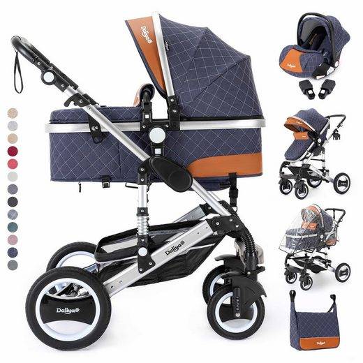 DALIYA® Kombi-Kinderwagen BAMBIMO 3in1 Kinderwagen & Buggy, Babyschale mit Adapter, Alu-Rahmen (15-tlg), 3in1 Kinderwagen, Babywanne & Buggy, Babyschale, Adapter, Wickeltasche mehr Saisonschlussverkauf