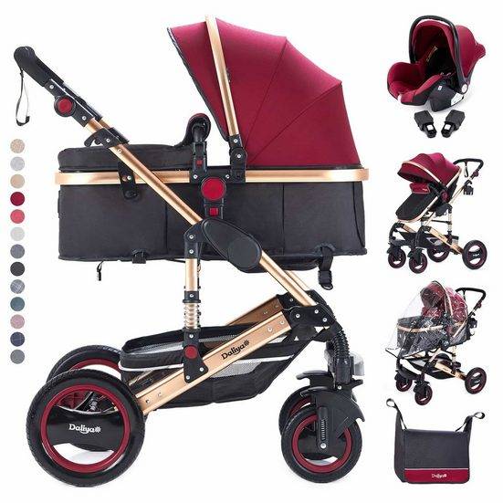 DALIYA® Kombi-Kinderwagen BAMBIMO 3in1 Kinderwagen & Buggy, Babyschale mit Adapter, Alu-Rahmen (15-tlg), 3in1 Kinderwagen, Babywanne & Buggy, Babyschale, Adapter, Wickeltasche mehr Cyber Monday