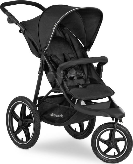 HAUCK Dreirad-Kinderwagen Runner 2, black Kinderwagen, Jogger mit schwenk- und feststellbarem Vorderrad mehr