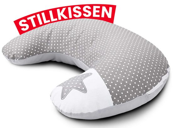 AMILIAN Stillkissen Lagerungskissen - Seitenschläferkissen - Stillkissen klein Schwangerschaftskissen zum Schlafen, pregnancy pillow mit Füllung inkl. Bezug mit Stickerei (60x42 cm), für Mütter und Babys mehr 50% Rabatt für begrenzte Zeit