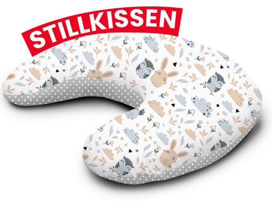 AMILIAN Stillkissen Lagerungskissen - Seitenschläferkissen - Stillkissen klein Schwangerschaftskissen zum Schlafen, pregnancy pillow mit Füllung inkl. Bezug mit Stickerei (60x42 cm), für Mütter und Babys mehr 50% Rabatt für begrenzte Zeit