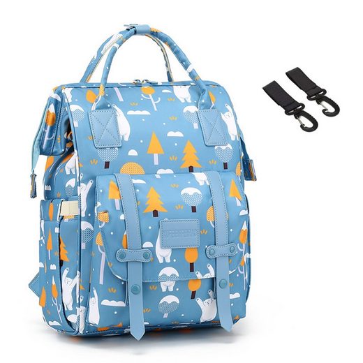 REDOM Wickelrucksack Wickeltasche Rucksack Baby Multifunktions-Babytaschen wasserabweisend (Windeln Babyflasche Milchfläsche Rucksack Tasche mit USB-Anschluss, Multifunktional, Babytasche, Wickelrucksack), mit Kinderwagen-Haken Super Sparpreis