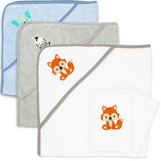 BABYKAJO Kapuzenhandtuch Frottee (1, 1-St), Kuschliges Baby Handtuch mit Waschlappen mehr Letzte 2 Tage