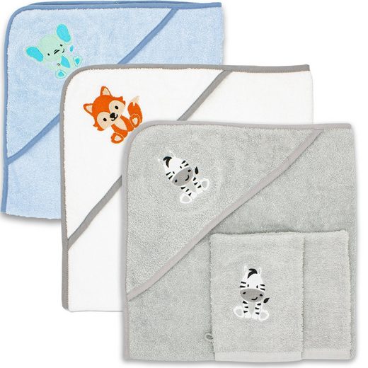 BABYKAJO Kapuzenhandtuch Frottee (1, 1-St), Kuschliges Baby Handtuch mit Waschlappen mehr Letzte 2 Tage