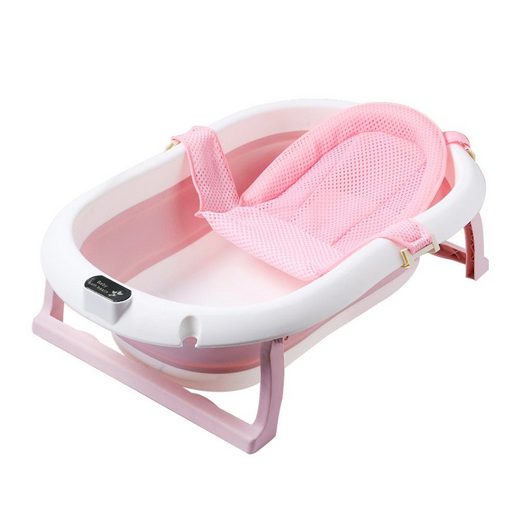 DAKYAM Babybadewanne Faltbadewanne Badewanne Babywanne, Größe: 80 cm × 50 cm × 21 cm mit verstellbarer Netz–Matratze mehr Nur für heute