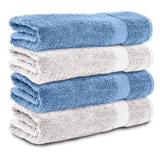 KOMFORTEC Badetücher 100% Baumwolle, 470 g/m² Frottee (4-St), Handtücher 70x140 cm Set, Weich mehr 50% Rabatt mit kostenlosem Versand