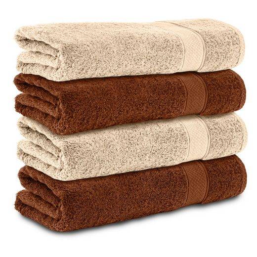KOMFORTEC Badetücher 100% Baumwolle, 470 g/m² Frottee (4-St), Handtücher 70x140 cm Set, Weich mehr Kostenloser Versand international