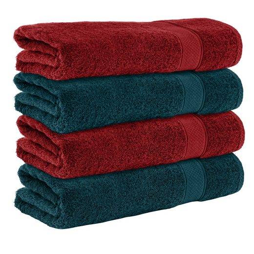 KOMFORTEC Badetücher 100% Baumwolle, 470 g/m² Frottee (4-St), Handtücher 70x140 cm Set, Weich mehr Fabrikladen