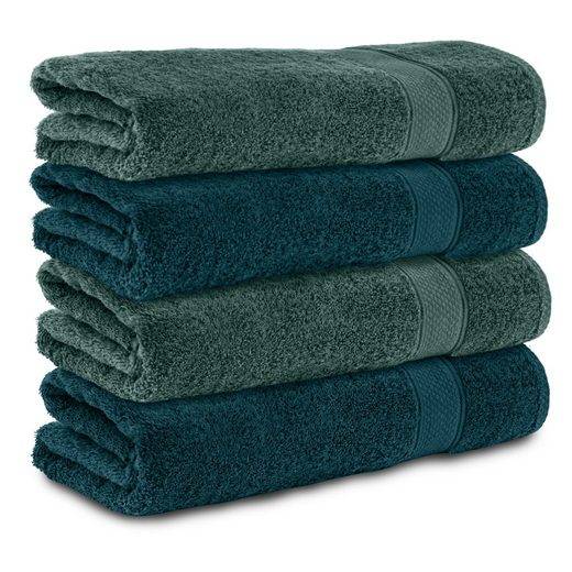 KOMFORTEC Badetücher 100% Baumwolle, 470 g/m² Frottee (4-St), Handtücher 70x140 cm Set, Weich mehr Fabrikladen