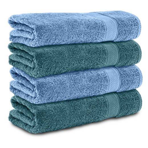 KOMFORTEC Badetücher 100% Baumwolle, 470 g/m² Frottee (4-St), Handtücher 70x140 cm Set, Weich mehr Fabrikladen
