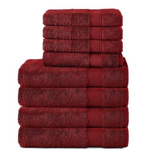 KOMFORTEC Handtuch Set 100% Baumwolle, 4 Badetücher 70x140 und 4 Handtücher 50x100 cm Frottee (Packung, 8-St), Badehandtuch & XXL Saunatuch, Weich, Towel, Groß mehr Günstiger Verkauf
