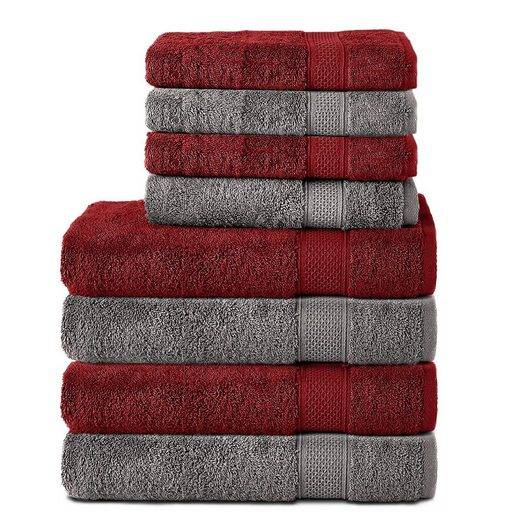 KOMFORTEC Handtuch Set 100% Baumwolle, 4 Badetücher 70x140 und 4 Handtücher 50x100 cm Frottee (Packung, 8-St), Badehandtuch & XXL Saunatuch, Weich, Towel, Groß mehr Limitierter Zeitrabatt