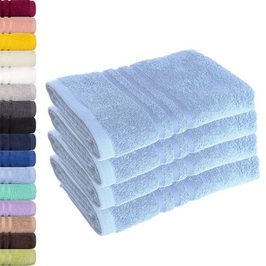 LAVEA Handtuch Elena 50x100cm aus 100% Baumwolle, fusselfreies, pflegeleichtes hautfreundliches Handtuch-Set (Set, 4-St), einzigartig weiche Frottee Handtücher für jeden Hauttyp geeignet mehr Clearance-Verkauf