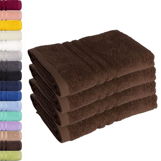 LAVEA Handtuch Elena 50x100cm aus 100% Baumwolle, fusselfreies, pflegeleichtes hautfreundliches Handtuch-Set (Set, 4-St), einzigartig weiche Frottee Handtücher für jeden Hauttyp geeignet mehr Clearance-Verkauf