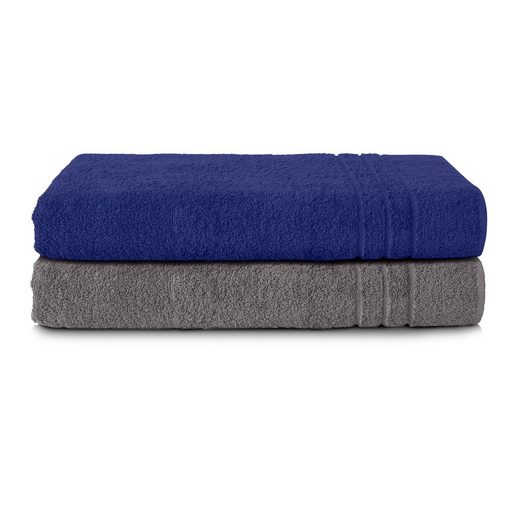 KOMFORTEC Saunatuch 80x200 cm Saunatücher Set aus 100% Baumwolle Frottee (2-St), XXL, Weich, Groß, Schnelltrocknend mehr 50% Rabatt für begrenzte Zeit