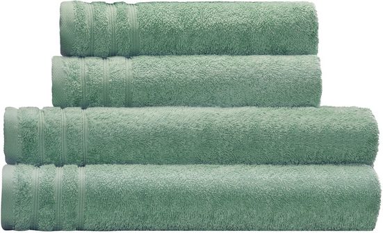 KLEINE WOLKE Handtuch Set Royal Frottier (Set, 4-St), Uni Farben, Handtücher, Duschtücher, Bordüre, weich mehr Saisonschlussverkauf