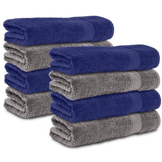 KOMFORTEC Handtücher 100% Baumwolle, 470 g/m² Frottee (8-St), Badetücher 50x100 cm Set, Weich mehr Kostenlose Rückgabe