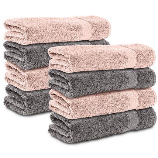 KOMFORTEC Handtücher 100% Baumwolle, 470 g/m² Frottee (8-St), Badetücher 50x100 cm Set, Weich mehr Letzte 3 Tage