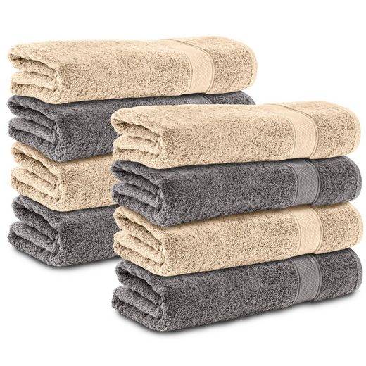 KOMFORTEC Handtücher 100% Baumwolle, 470 g/m² Frottee (8-St), Badetücher 50x100 cm Set, Weich mehr JETZT KAUFEN