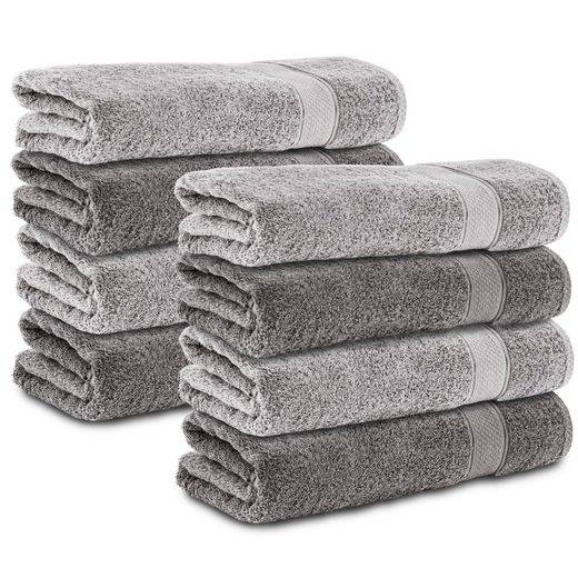 KOMFORTEC Handtücher 100% Baumwolle, 470 g/m² Frottee (8-St), Badetücher 50x100 cm Set, Weich mehr Neueste Stile