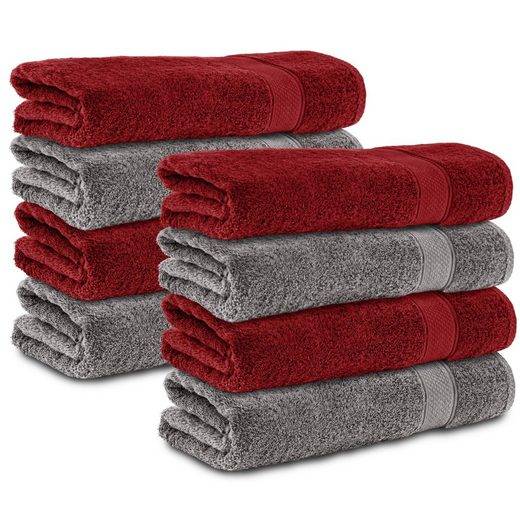 KOMFORTEC Handtücher 100% Baumwolle, 470 g/m² Frottee (8-St), Badetücher 50x100 cm Set, Weich mehr Nur für heute