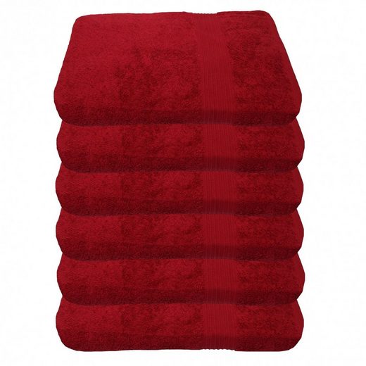 JULIE JULSEN Handtücher 6-Handtücher-Fuchsia-Handtuch 50 x 100 cm Baumwolle (6-St) mehr Top Angebot