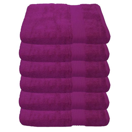 JULIE JULSEN Handtücher 6-Handtücher-Fuchsia-Handtuch 50 x 100 cm Baumwolle (6-St) mehr Neueste Mode