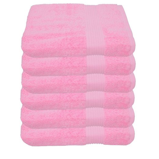 JULIE JULSEN Handtücher 6-Handtücher-Fuchsia-Handtuch 50 x 100 cm Baumwolle (6-St) mehr Räumungsverkauf