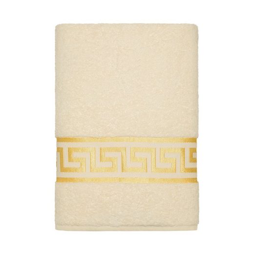 BELLE ARTI Handtücher Luxus Mäander Gästetücher Badetücher Duschtücher Saunatücher in Set (1-St), schwarz, weiss, beige, rot, gold, 100% Baumwolle, Frottee, eingestickt mehr Kauf eins, bekomm eins gratis
