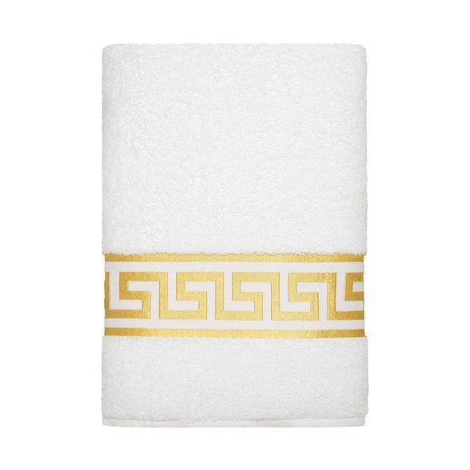 BELLE ARTI Handtücher Luxus Mäander Gästetücher Badetücher Duschtücher Saunatücher in Set (1-St), schwarz, weiss, beige, rot, gold, 100% Baumwolle, Frottee, eingestickt mehr VIP-Rabatte