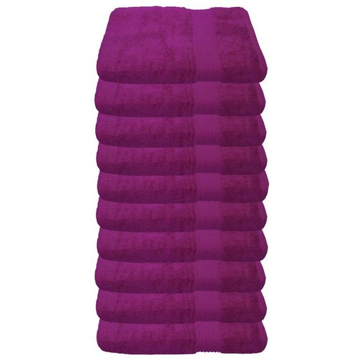 JULIE JULSEN Gästehandtücher 10-Gästehandtücher-Fuchsia-Gästetuch 30 x 50 cm Baumwolle (10-St) mehr Super Rabatt