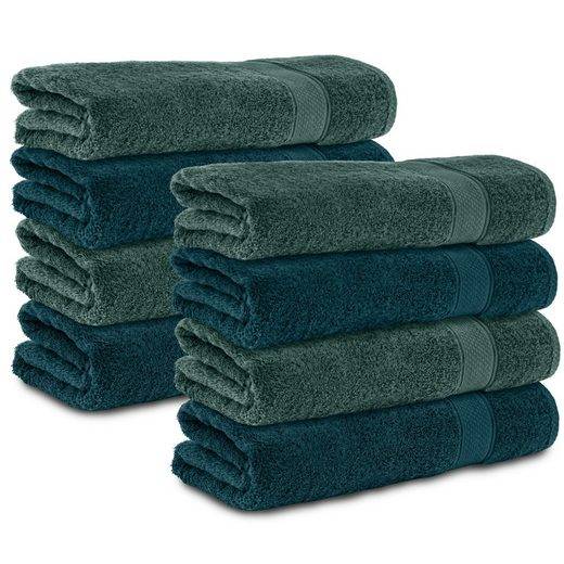 KOMFORTEC Badetücher 100% Baumwolle, 470 g/m² Frottee (8-St), Handtücher 70x140 cm Set, Weich mehr 50% Rabatt mit kostenlosem Versand
