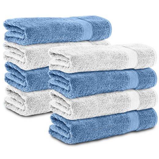 KOMFORTEC Badetücher 100% Baumwolle, 470 g/m² Frottee (8-St), Handtücher 70x140 cm Set, Weich mehr Fabrikladen
