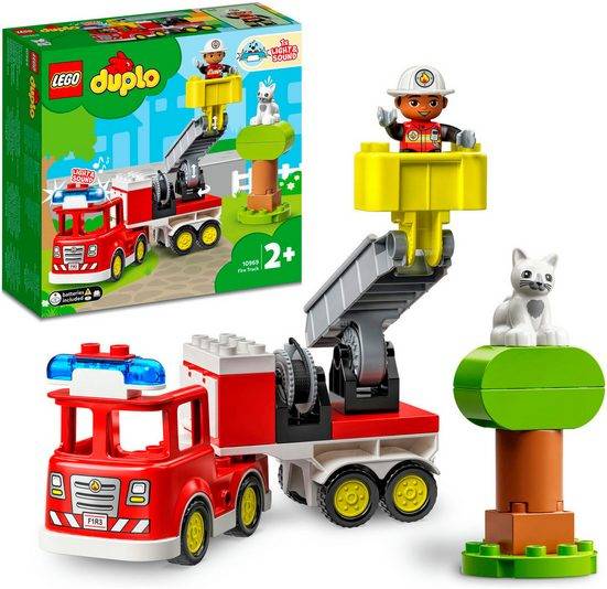 LEGO® Konstruktionsspielsteine Feuerwehrauto (10969), LEGO® DUPLO (21 St), mit Sirene und Licht; Made in Europe mehr Speichern exportieren