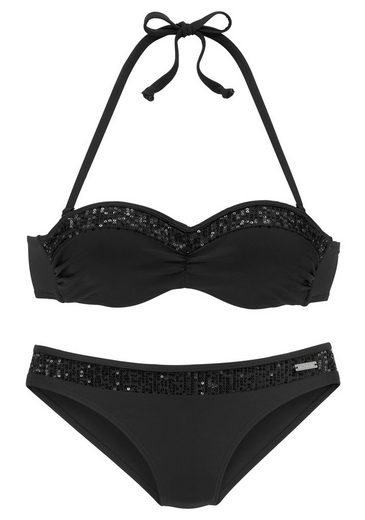 BRUNO BANANI Bügel-Bandeau-Bikini mit Pailletten mehr VIP-Rabatte