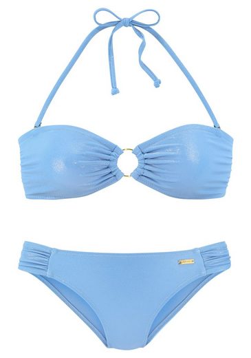 LASCANA Bandeau-Bikini mit goldfarbener Glanzbeschichtung mehr Begrenzte Freigabe