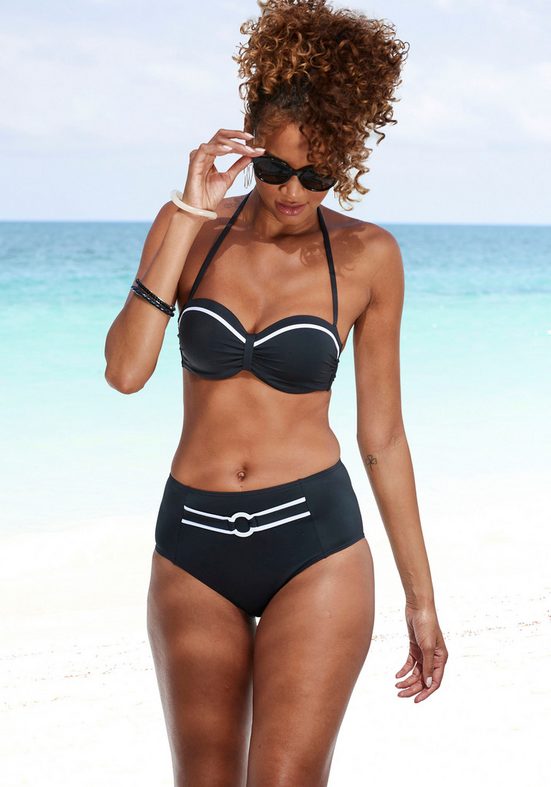 VIVANCE Highwaist-Bikini-Hose Lorena mit kontrastfarbenem Piping mehr Im Verkauf