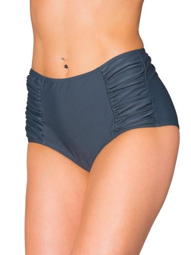 AQUARTI Bikini-Hose Aquarti Damen Bikinihose mit Hoher Taille und Raffung mehr Kostenlose Rückgabe