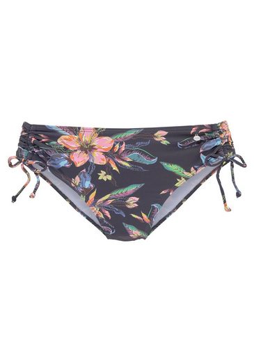 LASCANA Bikini-Hose Malia mit seitlicher Raffung mit tropischem Print mehr Super Rabatt