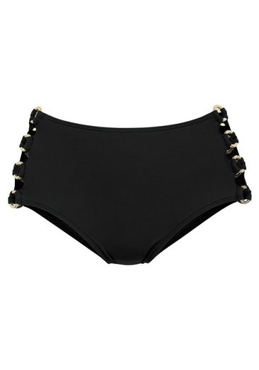 LASCANA Highwaist-Bikini-Hose Italy Goldfarbene Zierringe mehr Online