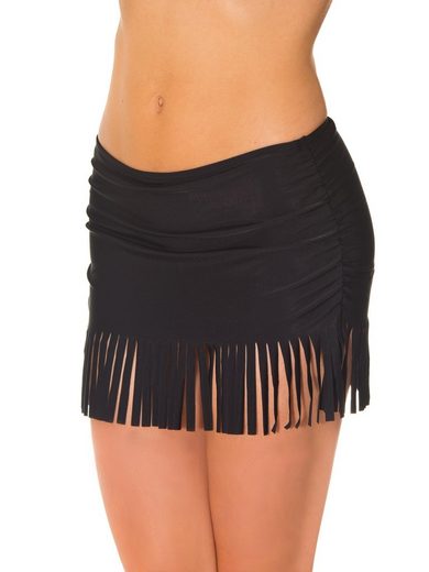 AQUARTI Bikini-Hose Aquarti Damen Bikinihose mit Rock Seitliche Raffung mehr Lagerräumung