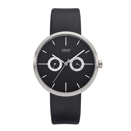 M&M Quarzuhr Armbanduhr Lederarmband Two Eye (1-tlg), Analoguhr rund mit Lederarmband, Designer Uhr, deutsche Manufaktur, inkl. edles Etui mehr